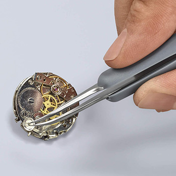 Knipex precizna pinceta sa gumenim ručkama ESD zakrivljena 122mm 92 31 10 ESD-7