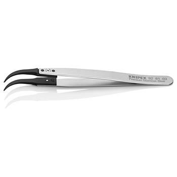 Knipex pinceta sa izmenljivim ESD vrhovima zakrivljena 130mm 92 81 03 Knipex pinceta sa izmenljivim ESD vrhovima zakrivljena 130mm 92 81 03