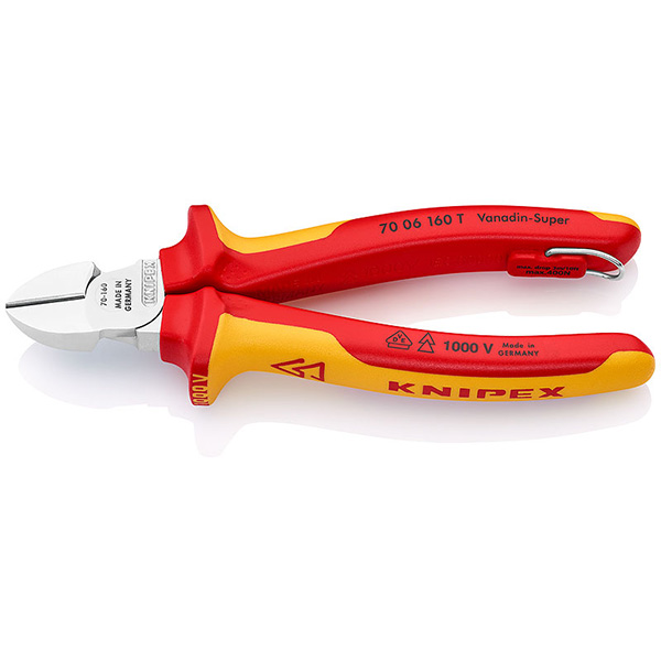 Knipex kose sečice izolovane 1000V VDE 160mm sa mogućnošću kačenja 70 06 160 T