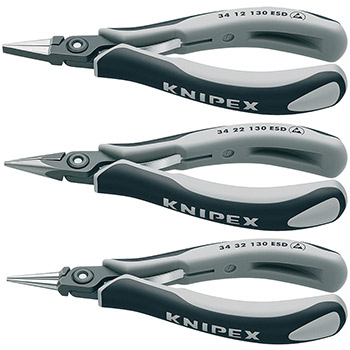 Knipex komplet preciznih klešta za elektroniku ESD u torbici 6/1 00 20 16 P ESD-1