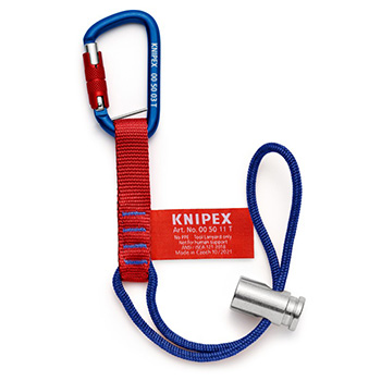 Knipex adapterska petlja s karabinerom za osiguranje alata od pada 6kg/13lbs 00 50 13 T BK Knipex adapterska petlja s karabinerom za osiguranje alata od pada 6kg/13lbs 00 50 13 T BK