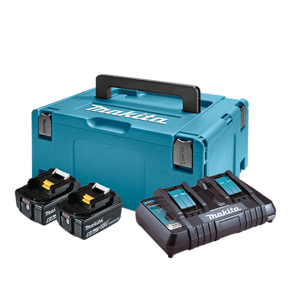 Makita LXT komplet za napajanje 198077-8 (2 x BL1860B + dupli punjač DC18RD)