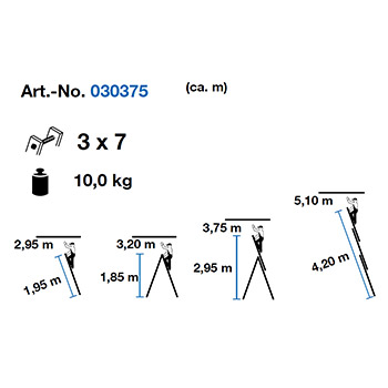 Krause Corda univerzalne merdevine 3x7 gazišta 030375-6