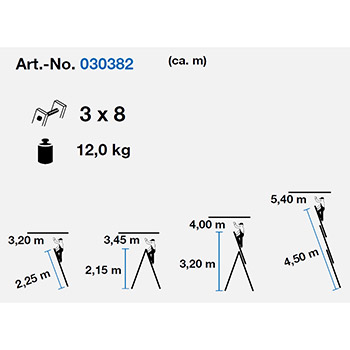 Krause Corda univerzalne merdevine 3x8 gazišta 030382-6