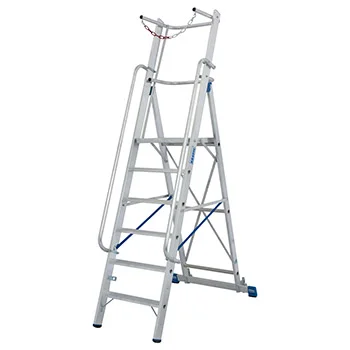 Krause Stabilo stojeće merdevine sa velikom platformom i lancem 6 gazišta 127501 Krause Stabilo stojeće merdevine sa velikom platformom i lancem 6 gazišta 127501