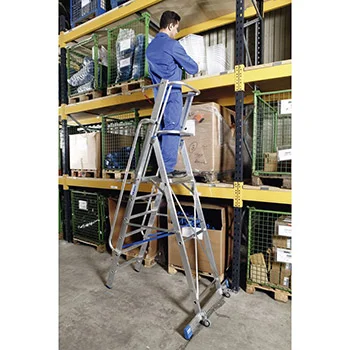 Krause Stabilo stojeće merdevine sa velikom platformom i lancem 6 gazišta 127501 Krause Stabilo stojeće merdevine sa velikom platformom i lancem 6 gazišta 127501