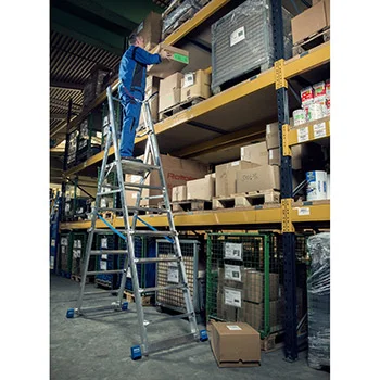 Krause Stabilo teleskopske merdevine sa platformom i lancem 6-8 gazišta 127624 Krause Stabilo teleskopske merdevine sa platformom i lancem 6-8 gazišta 127624