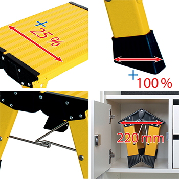 Krause Monto obostrane merdevine Treppy PlusLine 1 gazište žute 130334 Krause Monto obostrane merdevine Treppy PlusLine 1 gazište žute 130334