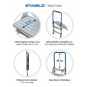 Krause Stabilo preklopne aluminijumske merdevine 230x370mm 1x3 gazišta 810526 Krause Stabilo preklopne aluminijumske merdevine 230x370mm 1x3 gazišta 810526