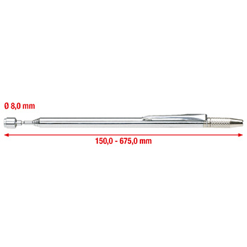 KS Tools 2 u 1 teleskopski magnetni držač s alatom za podešavanje i čišćenje mlaznica, 150-675mm 550.1001-8