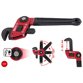 KS Tools jednoručna klešta za cevi s podesivom glavom 1.1/2 KS Tools jednoručna klešta za cevi s podesivom glavom 1.1/2