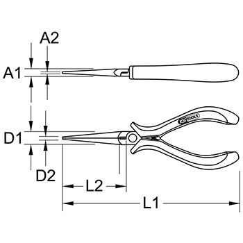 KS Tools okrugla klešta za elektroniku 130mm 500.7076-1