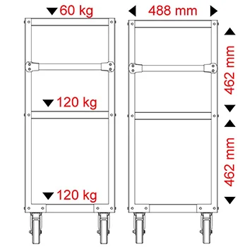 KS Tools servisna kolica za radionice 890.0009-5