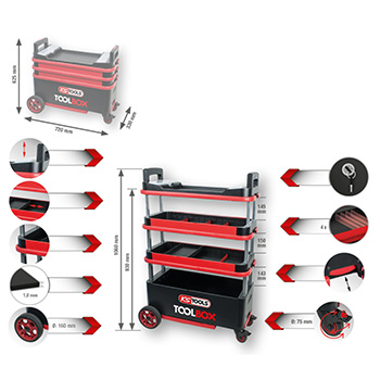 KS Tools montažna kolica za alat TOOLBOX 895.0015-4