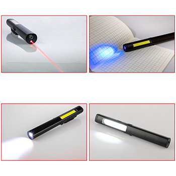 KS Tools LED COB Stripe kontrolna lampa 350 lumena s UV spot LED i laserskim pokazivačem 150.4400-6