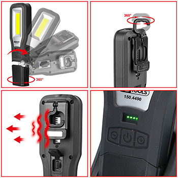 KS Tools mobilna radionička ručna LED lampa, preklopna, 550 lumena 150.4490-5