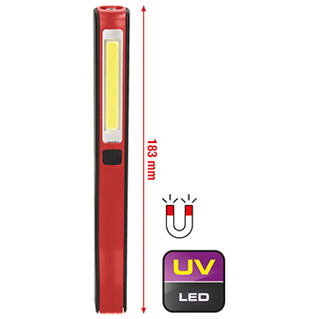 KS Tools LED COB Stripe kontrolna lampa 190 lumena s UV spot LED 550.1173-1