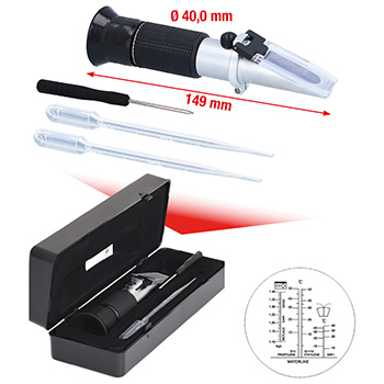 KS Tools refraktometar optički kontrolni uređaj za tečnosti za hlađenje / kiseline akumulatora 550.1290-1