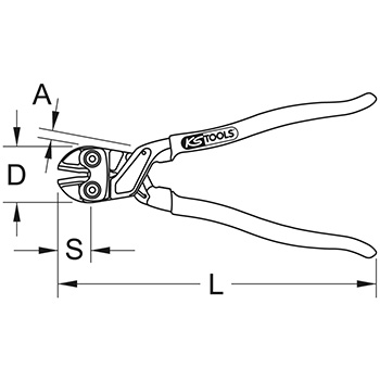 KS Tools mini sekač tiplova, samoodvajajući 205mm 118.0015-7