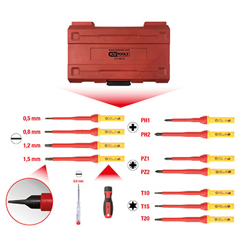 KS Tools set VDE odvijača s brzozamenskim sečivima, 13-delni 117.0610-1