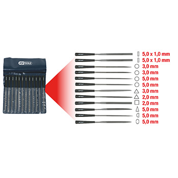 KS Tools set igličastih turpija 12-delni 140.3050-3