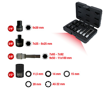 KS Tools set specijalnih nasadnih ključeva za telo kočnice, 12-delni 150.2400-1