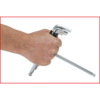 KS Tools set imbus ugaonih steznih ključeva dugih sa kuglastom glavom, 8-delni 151.2100-4