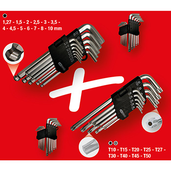 KS Tools set imbus i Torx sa rupom dugih ugaonih steznih ključeva, 22-delni 151.4000-1