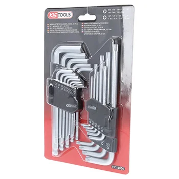 KS Tools set imbus i Torx sa rupom dugih ugaonih steznih ključeva, 22-delni 151.4000 KS Tools set imbus i Torx sa rupom dugih ugaonih steznih ključeva, 22-delni 151.4000