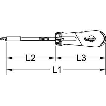 KS Tools revolver ustavljački odvijač za bitove, 7-delni 159.2051-4