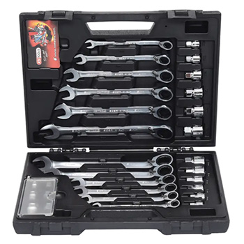 KS Tools GEARplus RINGSTOP set ustavljačkih okasto-viljuškastih ključeva sa adapterima 30-delni 503.4960 KS Tools GEARplus RINGSTOP set ustavljačkih okasto-viljuškastih ključeva sa adapterima 30-delni 503.4960