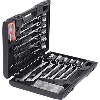 KS Tools GEARplus RINGSTOP set ustavljačkih okasto-viljuškastih ključeva sa adapterima 30-delni 503.4960 KS Tools GEARplus RINGSTOP set ustavljačkih okasto-viljuškastih ključeva sa adapterima 30-delni 503.4960