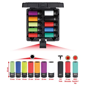 KS Tools set specijalnih snažnih nasadnih ključeva za aluminijske felne 1/2 KS Tools set specijalnih snažnih nasadnih ključeva za aluminijske felne 1/2