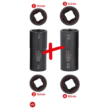 KS Tools set specijalnih snažnih nasadnih ključeva za Ford, 18,5 / 19,5 / 20,5 / 21,5 mm, 2-delni 515.0895 KS Tools set specijalnih snažnih nasadnih ključeva za Ford, 18,5 / 19,5 / 20,5 / 21,5 mm, 2-delni 515.0895