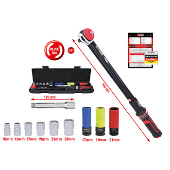 KS Tools set ERGOTORQUE®precision moment ključ 20-200Nm 1/2