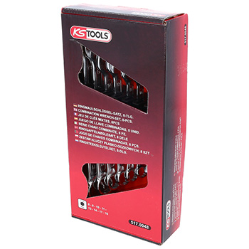 KS Tools set duplih okasto-viljuškastih ključeva, pod uglom 8-19mm, 8-delni 517.0048-7