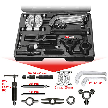 KS Tools hidraulički set skidača 2-kraki i 3-kraki, 22-delni 700.1200-1