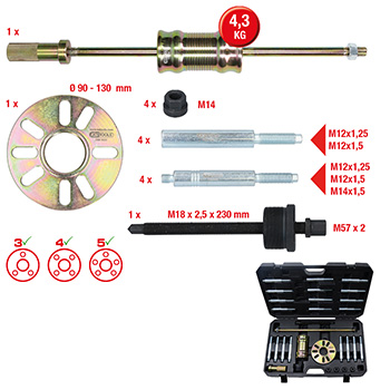 KS Tools set univerzalnih skidača glavčina točkova i zglobnih osovina, 30-delni 700.1530-1