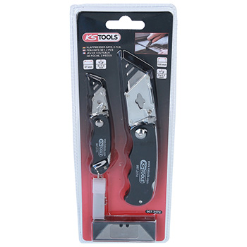 KS Tools set od 2 preklopna noža sa trapeznim oštricama 907.2172-8