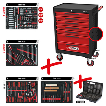 KS Tools kolica za alat ECOline sa 7 fioka sa 515 alata 897.7515-1