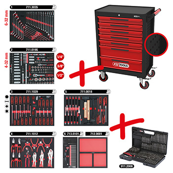 KS Tools kolica za alat ECOline sa 7 fioka sa 598 alata 897.7598-1