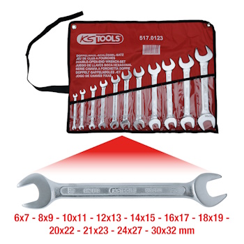 KS Tools dvostruki viljuškasti ključevi 6x7-30x32mm set 11/1 517.0123 KS Tools dvostruki viljuškasti ključevi 6x7-30x32mm set 11/1 517.0123