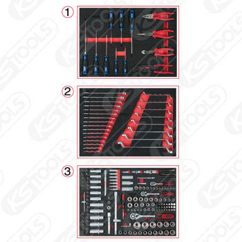 KS Tools set univerzalnih uložaka za 3 fioke sa 215 premium alata 713.0215-1