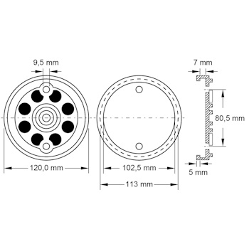 KS Tools gumena ploča za podizne platforme 01 MAHA Ø120mm 160.0463-3