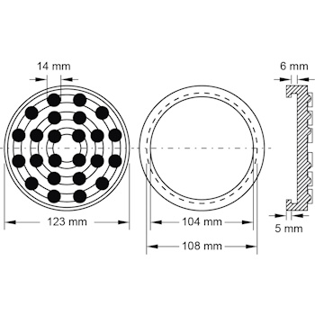 KS Tools gumena ploča za podizne platforme 03 Ravaglioli/Werther Ø123mm 160.0465-3