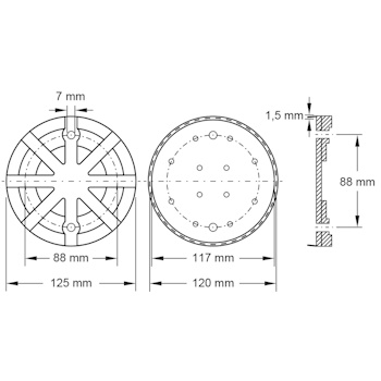 KS Tools gumena ploča za podizne platforme 04 Nussbaum/AMI Ø125mm 160.0466-3