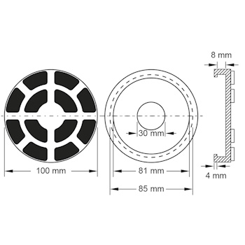 KS Tools gumena ploča za podizne platforme 06 Ravaglioli Sirio/Space Ø100mm 160.0468-3