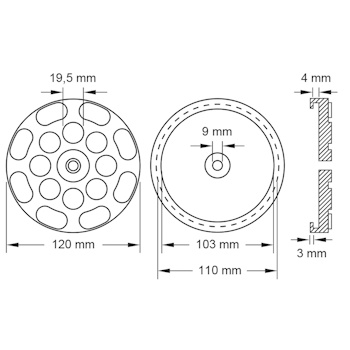 KS Tools gumena ploča za podizne platforme 12 J.A. Becker/ATH/HOFMANN/Hermann Ø120mm 160.0474-3