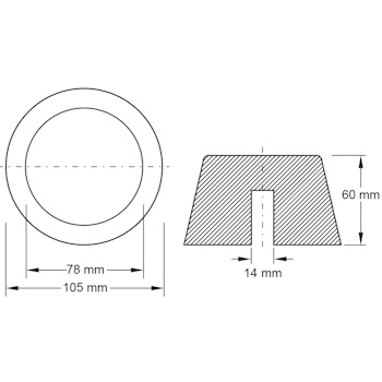 KS Tools gumena ploča za podizne platforme 11 Ø105mm 160.0485-3