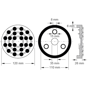 KS Tools gumena ploča za podizne platforme 16 Ravaglioli Ø120mm 160.0492-3